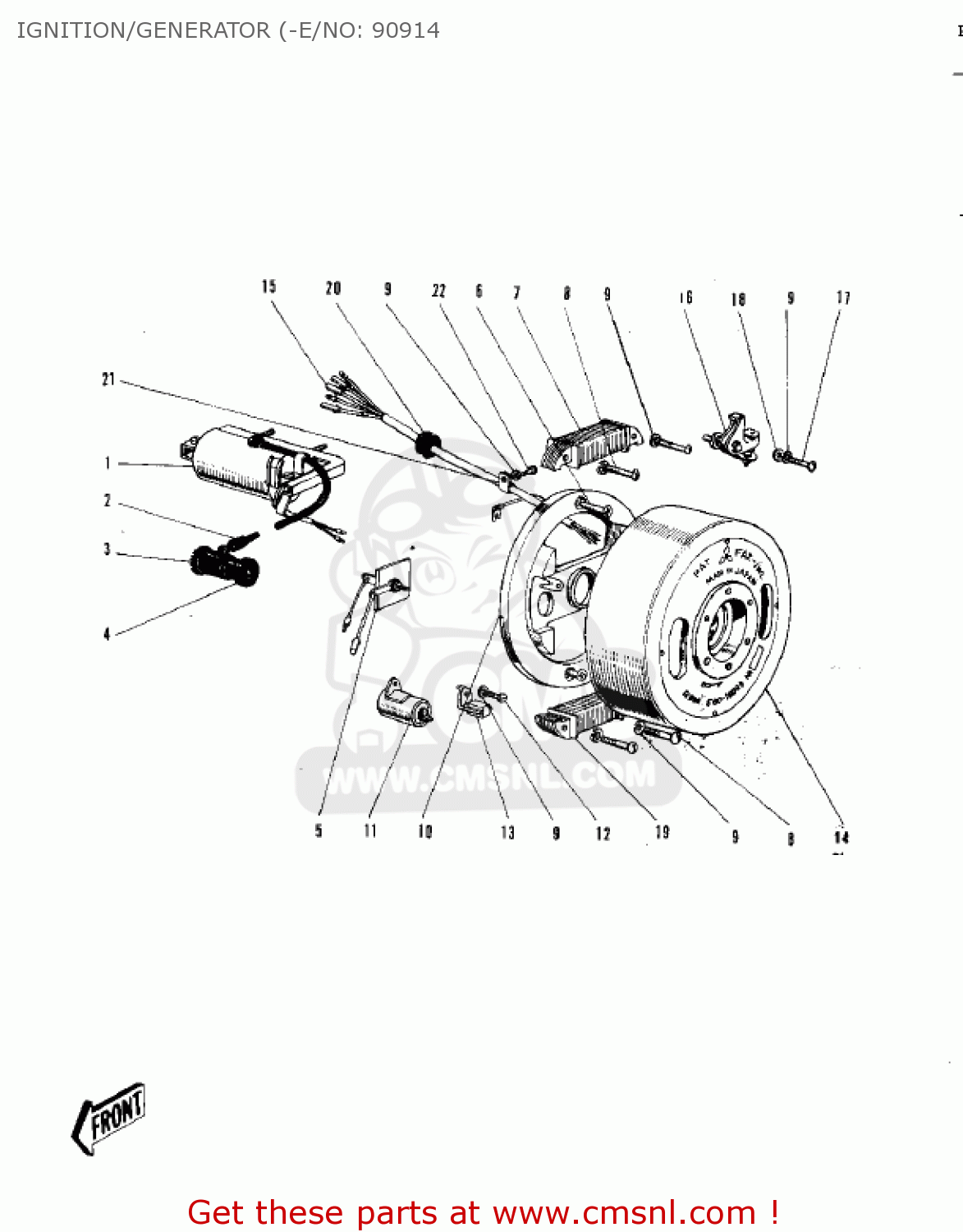 IGNITION/GENERATOR (-E/NO: 90914 C2TR ROADRUNNER 1969 USA