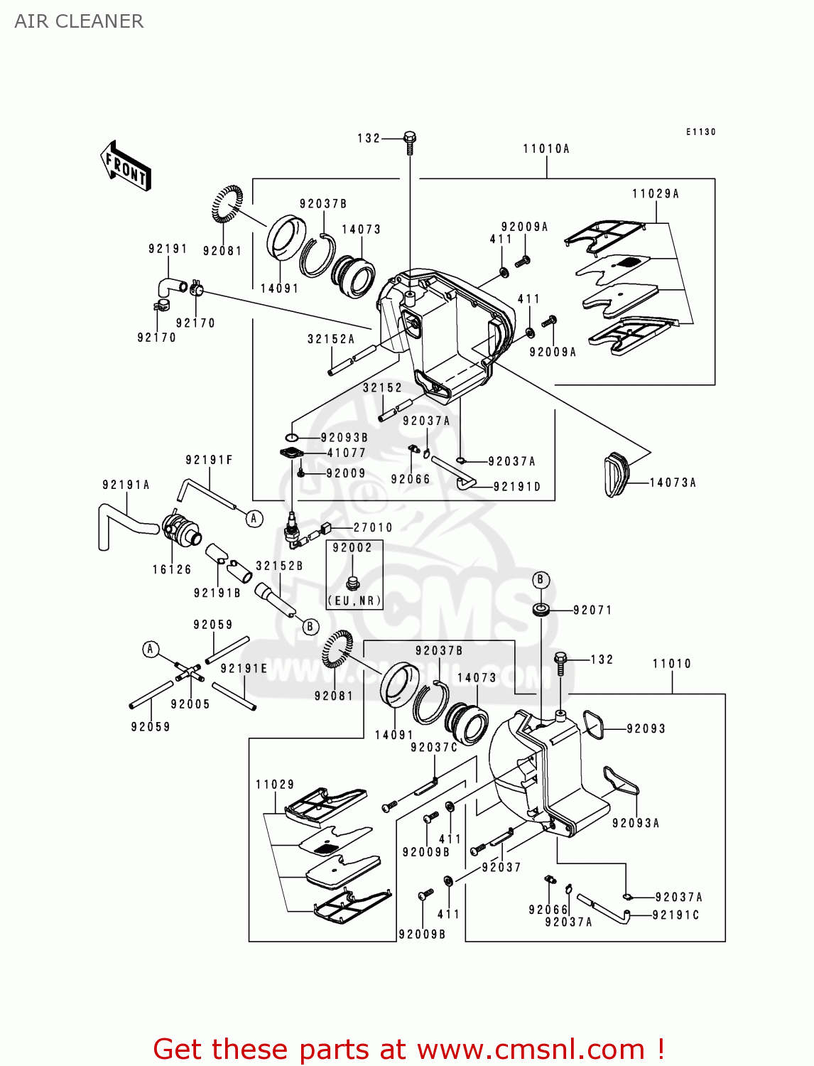AIR CLEANER EJ650A1 W650 1999 EUROPE UK FR NL FG IT NR