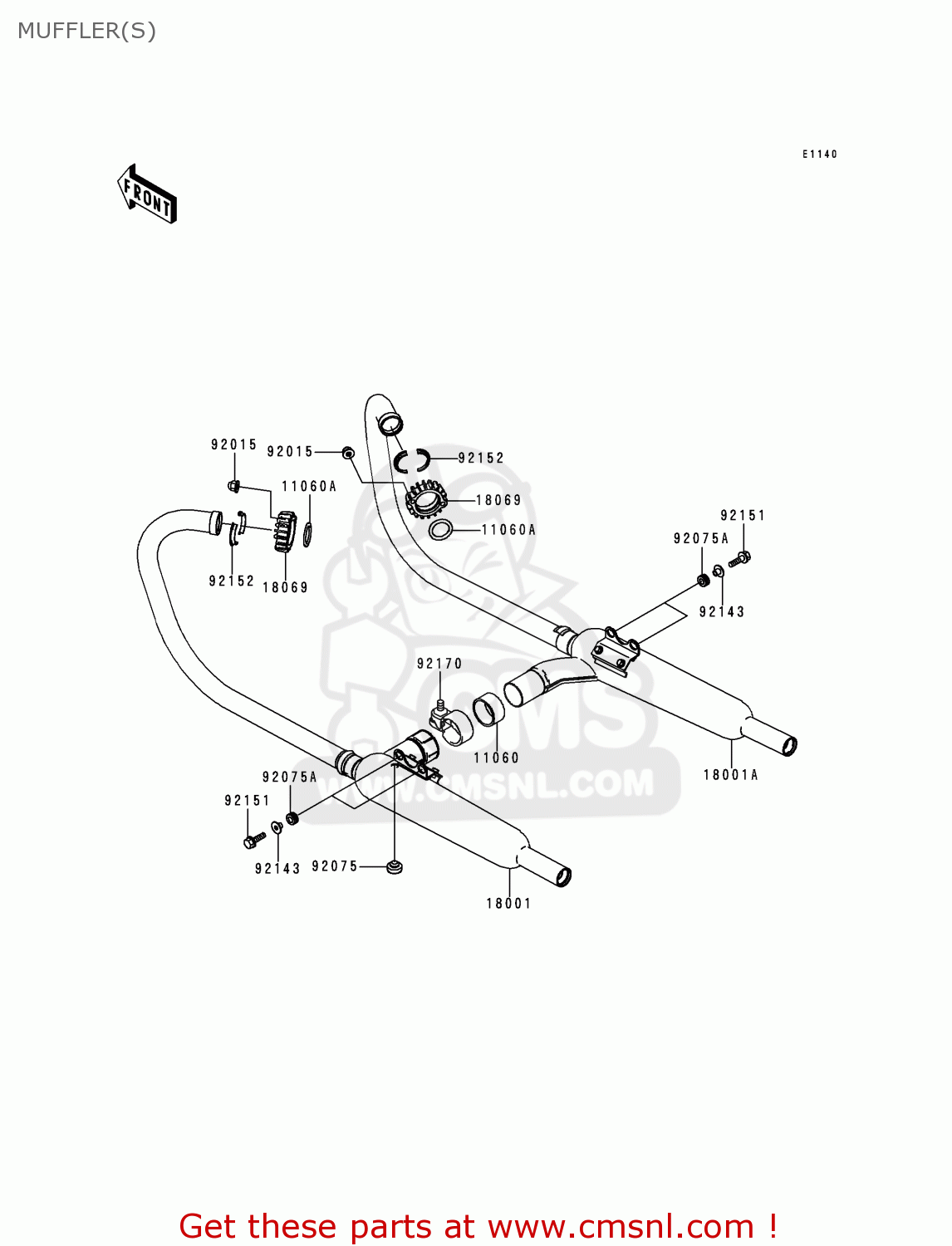MUFFLER(S) EJ650A1 W650 1999 EUROPE UK FR NL FG IT NR