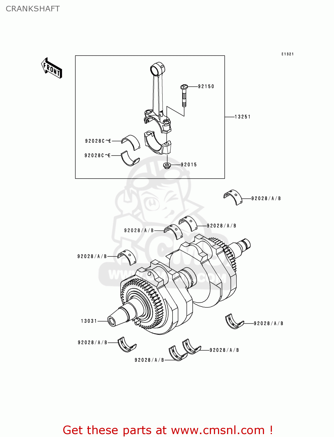 CRANKSHAFT EJ650A1 W650 1999 EUROPE UK FR NL FG IT NR