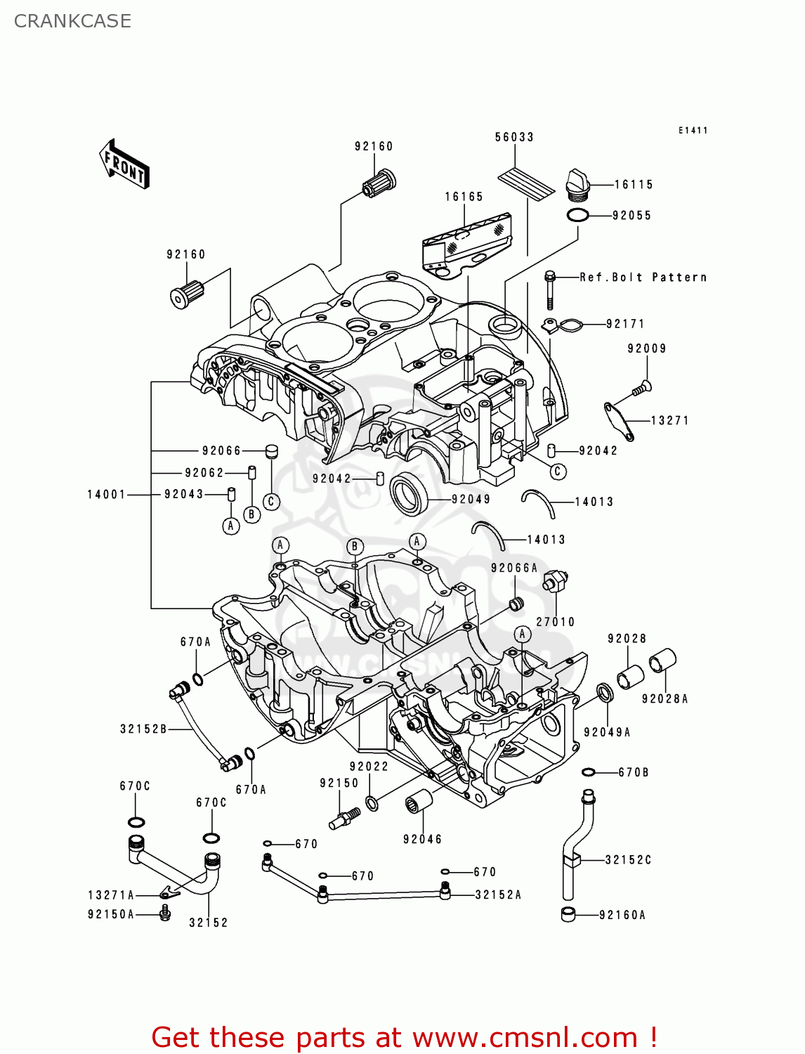 CRANKCASE EJ650A1 W650 1999 EUROPE UK FR NL FG IT NR