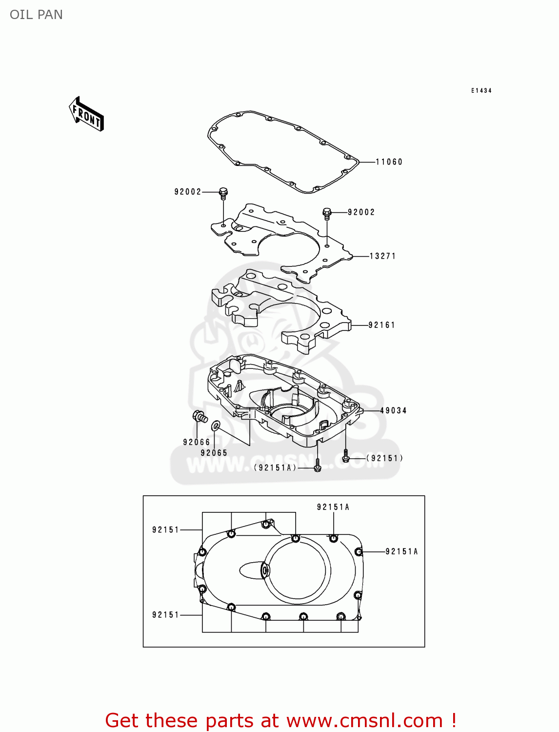 OIL PAN EJ650A1 W650 1999 EUROPE UK FR NL FG IT NR