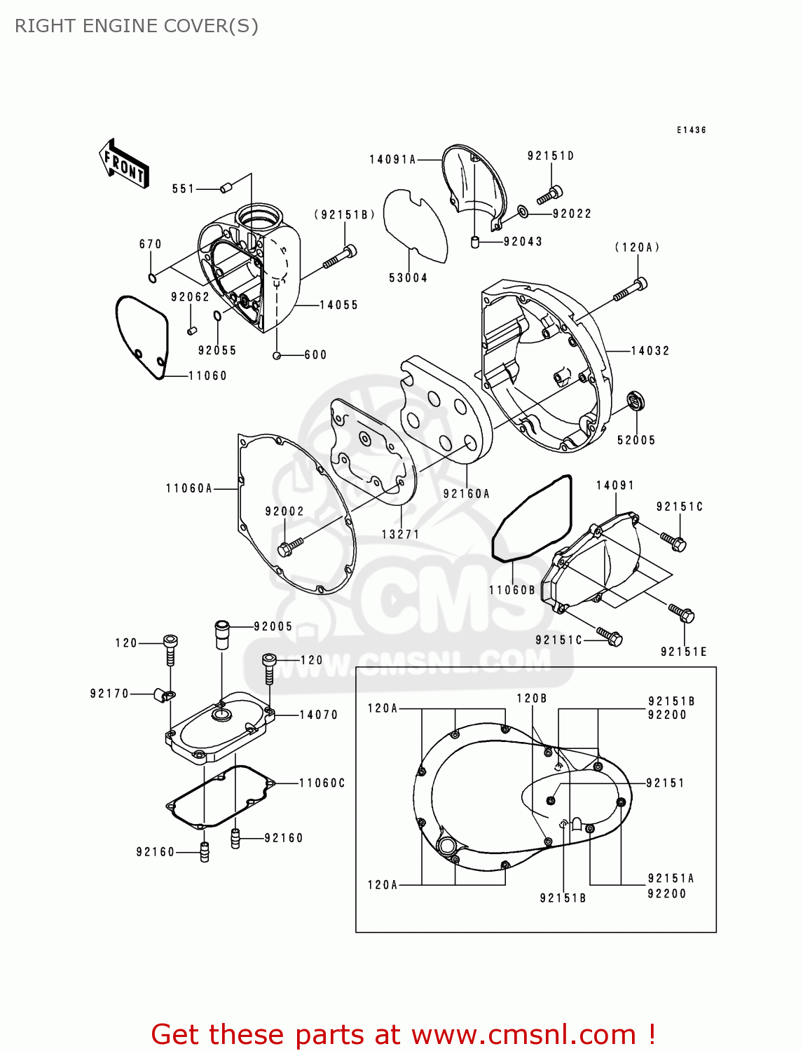 RIGHT ENGINE COVER(S) EJ650A1 W650 1999 EUROPE UK FR NL FG IT NR