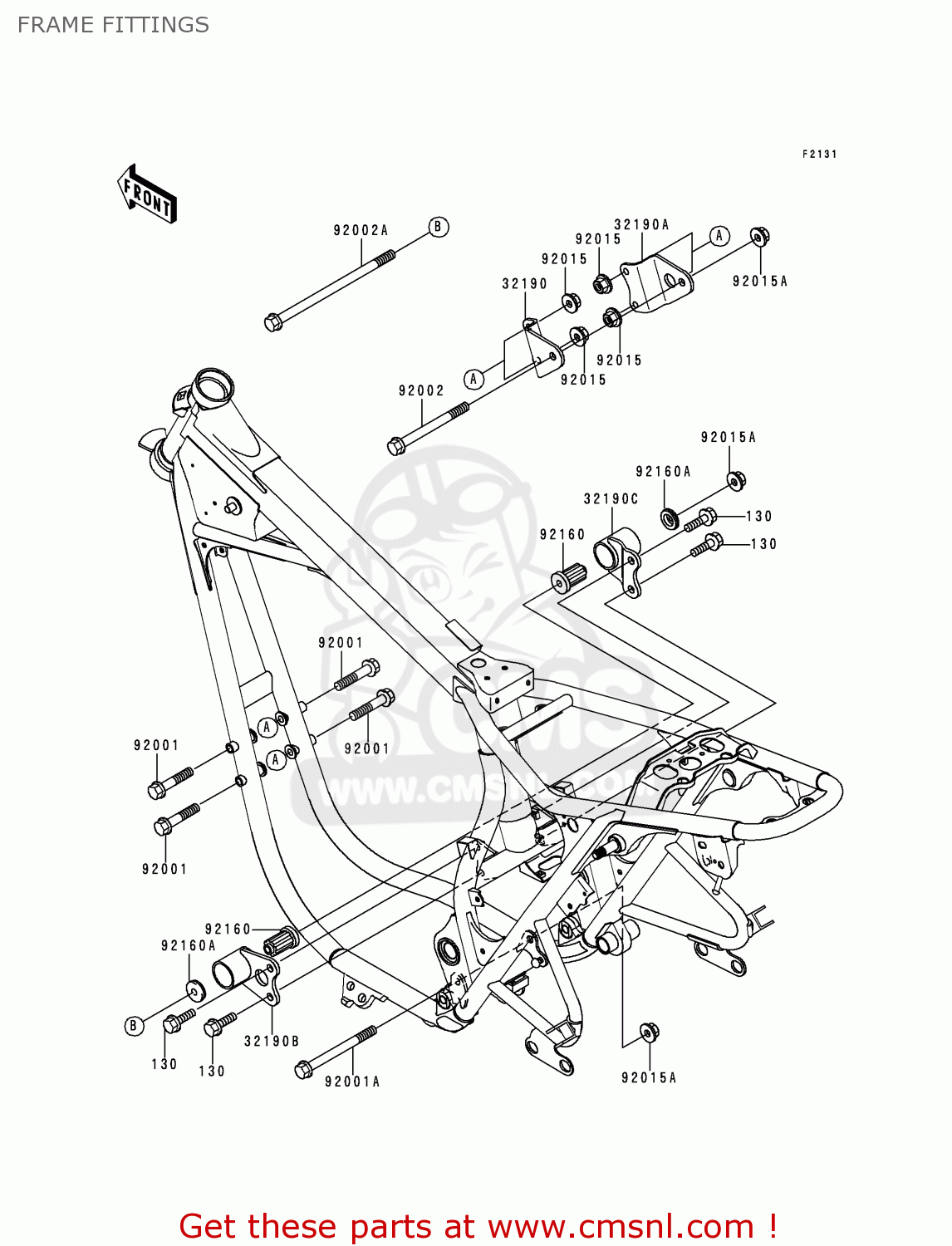 FRAME FITTINGS EJ650A1 W650 1999 EUROPE UK FR NL FG IT NR