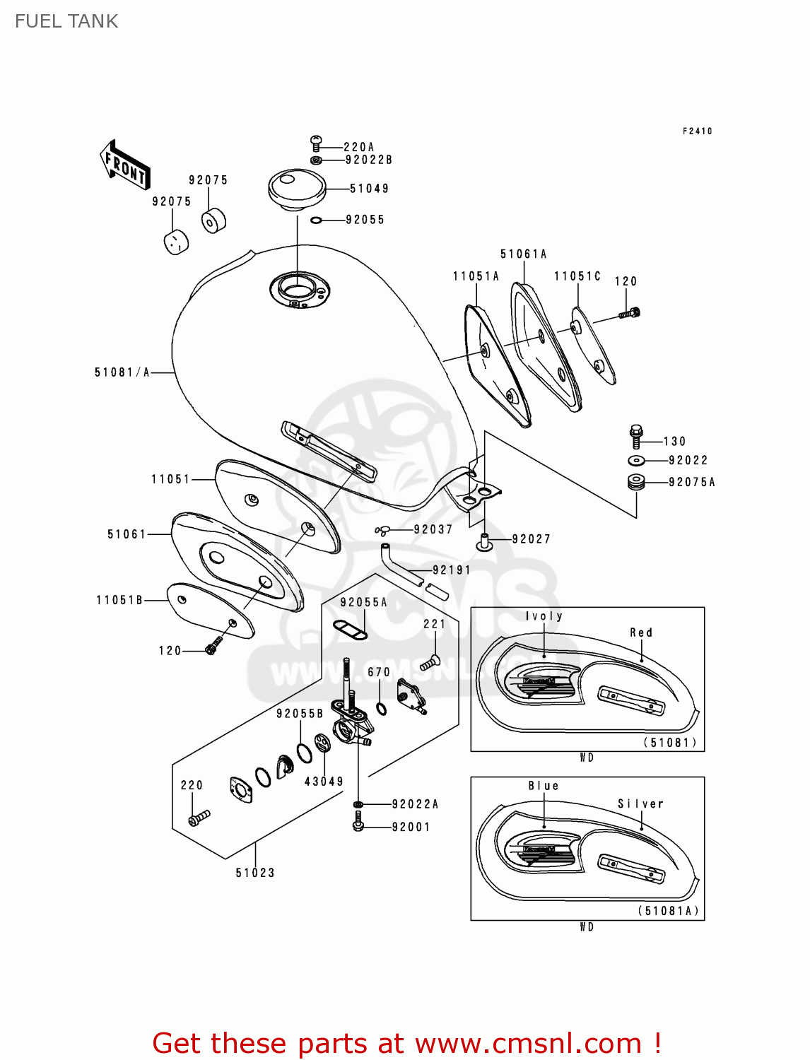 FUEL TANK EJ650A1 W650 1999 EUROPE UK FR NL FG IT NR
