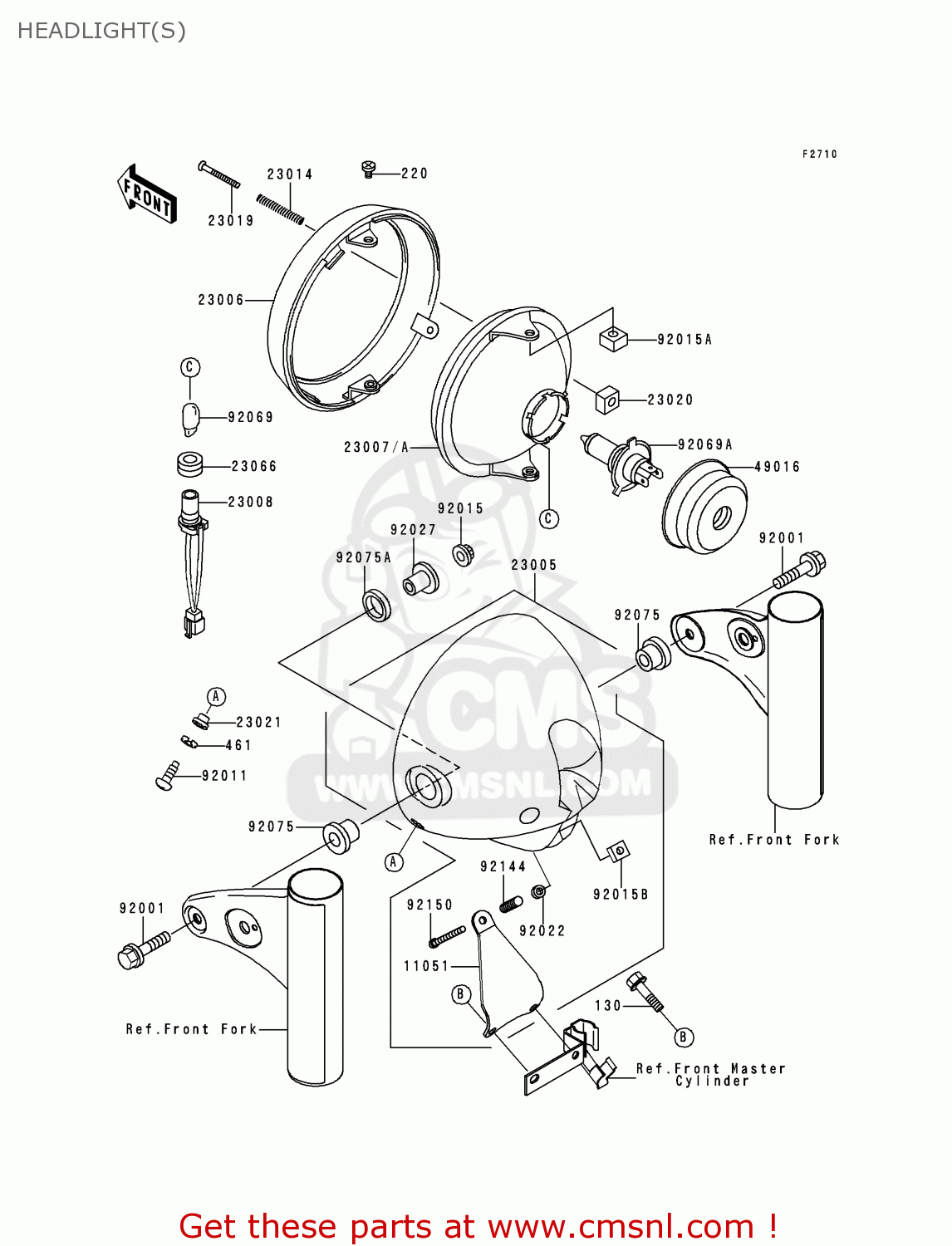 HEADLIGHT(S) EJ650A1 W650 1999 EUROPE UK FR NL FG IT NR