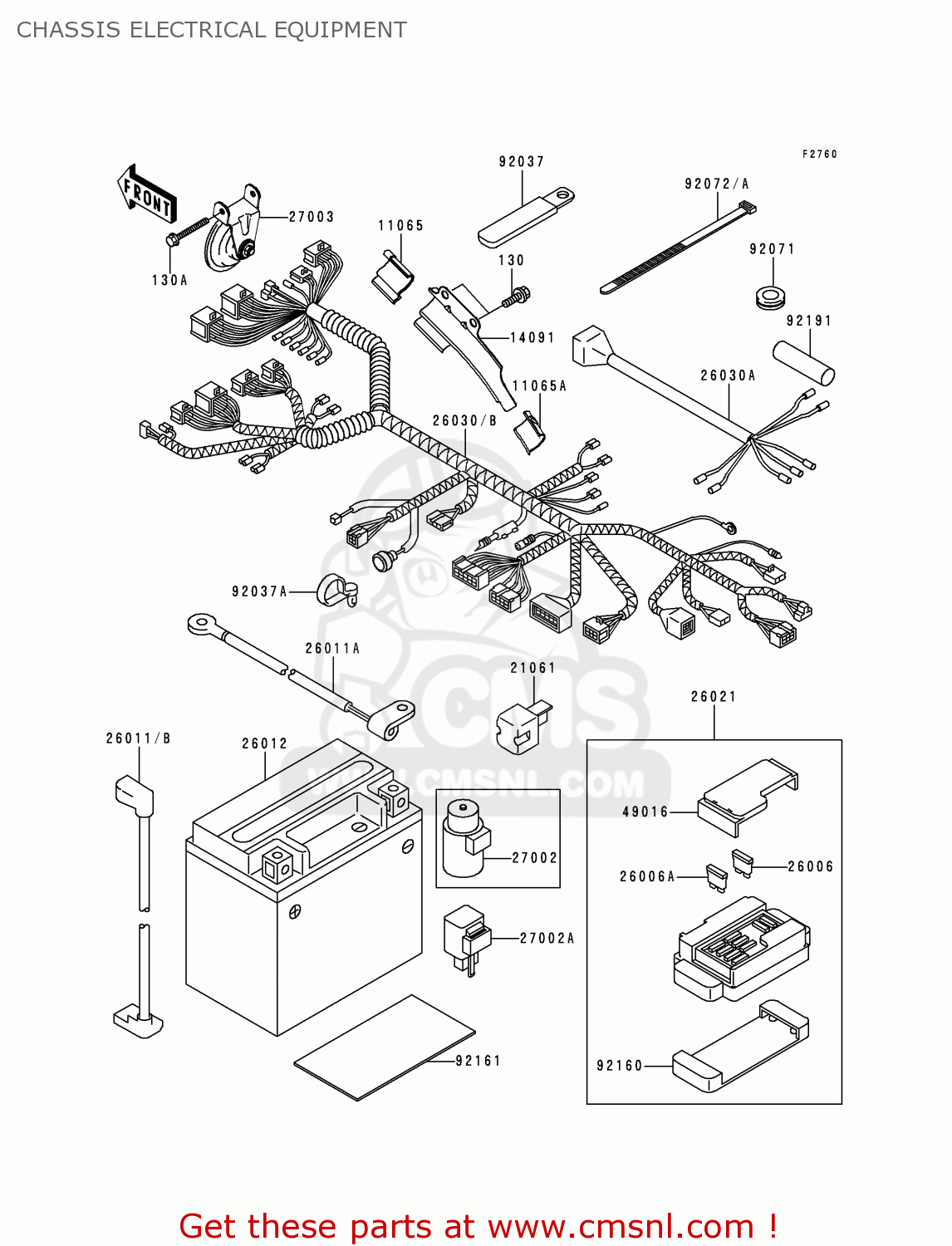 CHASSIS ELECTRICAL EQUIPMENT EJ650A1 W650 1999 EUROPE UK FR NL FG IT NR