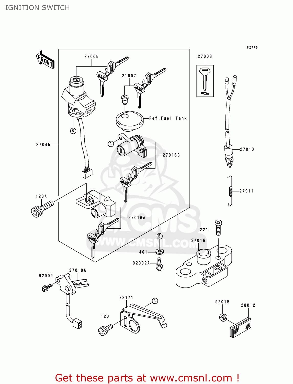 IGNITION SWITCH EJ650A1 W650 1999 EUROPE UK FR NL FG IT NR
