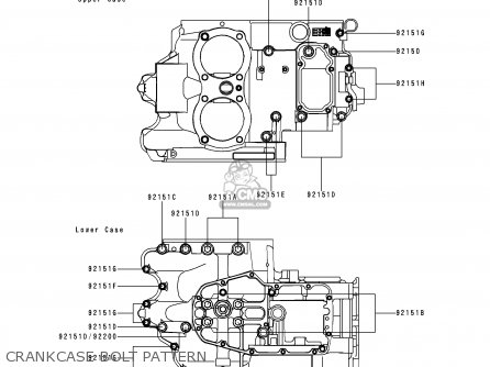 CRANKCASE BOLT PATTERN - EJ650A1 W650 1999 EUROPE UK FR NL FG IT NR