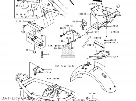 BATTERY CASE - EJ650A1 W650 1999 EUROPE UK FR NL FG IT NR