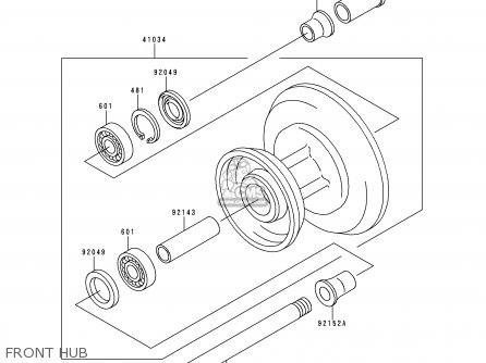 FRONT HUB - EJ650A1 W650 1999 EUROPE UK FR NL FG IT NR