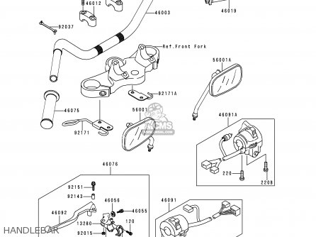 HANDLEBAR - EJ650A1 W650 1999 EUROPE UK FR NL FG IT NR