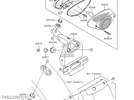 TAILLIGHT(S) - EJ650A1 W650 1999 EUROPE UK FR NL FG IT NR