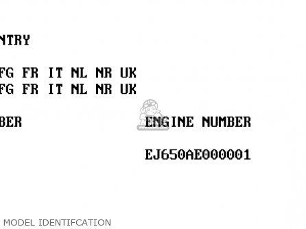 MODEL IDENTIFCATION - EJ650A1 W650 1999 EUROPE UK FR NL FG IT NR