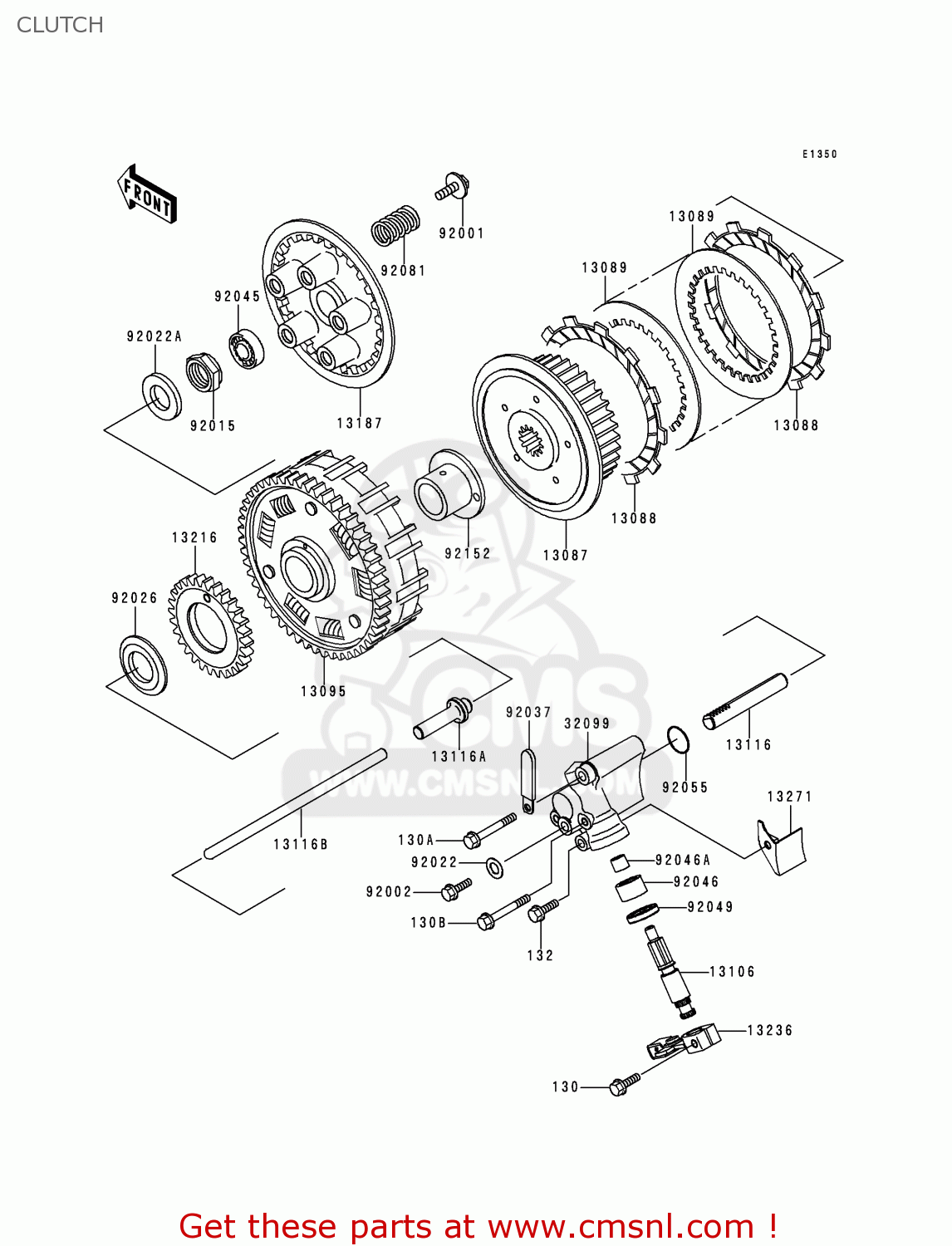 Kawasaki EJ650A2 W650 2000 USA CALIFORNIA CANADA CLUTCH - buy original ...