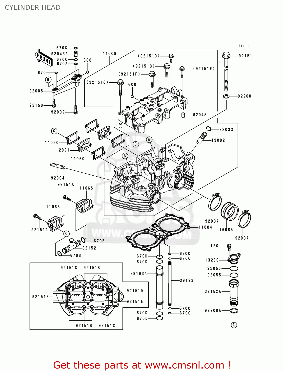 CYLINDER HEAD EJ650A2 W650 2000 USA CALIFORNIA CANADA