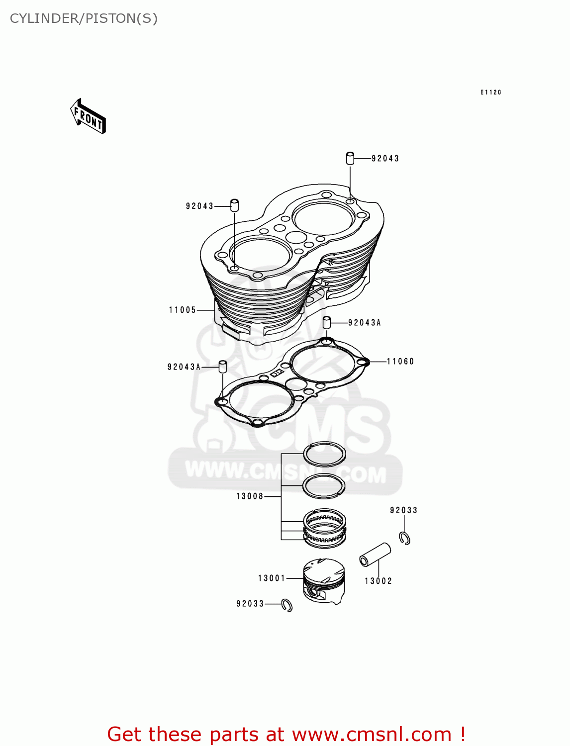 CYLINDER/PISTON(S) EJ650A2 W650 2000 USA CALIFORNIA CANADA
