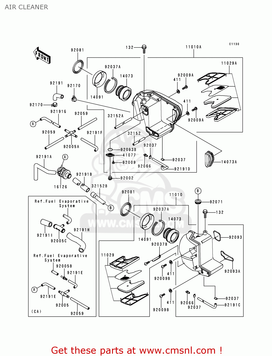 AIR CLEANER EJ650A2 W650 2000 USA CALIFORNIA CANADA