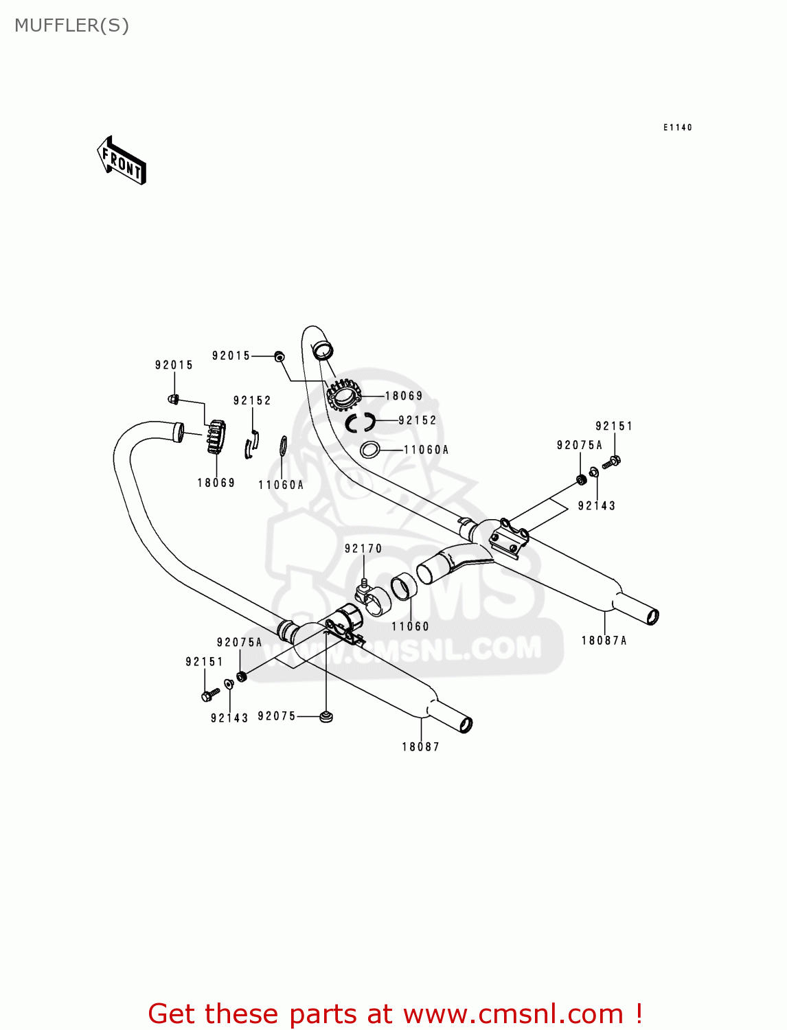 MUFFLER(S) EJ650A2 W650 2000 USA CALIFORNIA CANADA