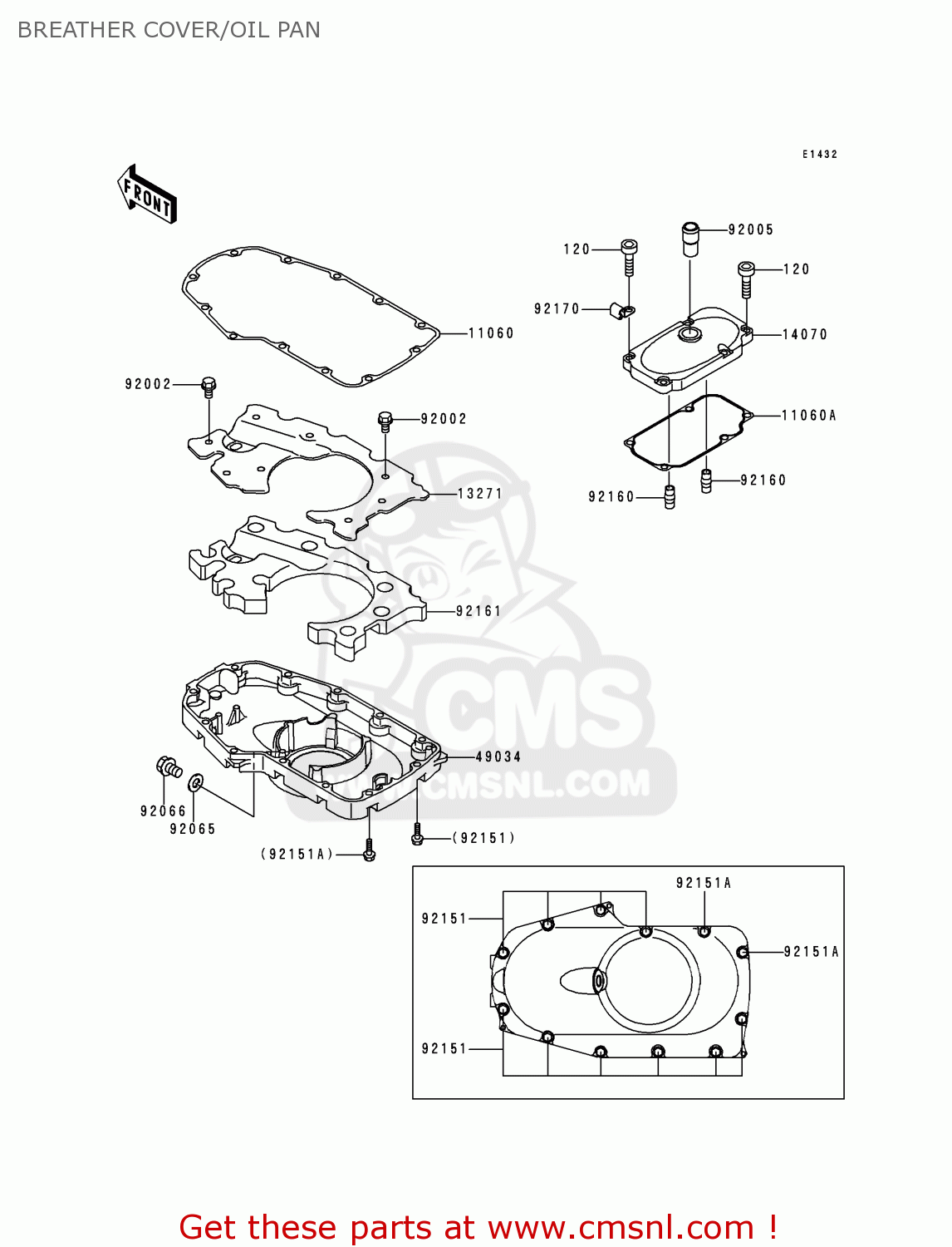 BREATHER COVER/OIL PAN EJ650A2 W650 2000 USA CALIFORNIA CANADA