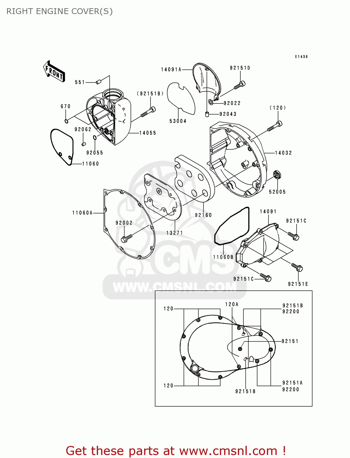 RIGHT ENGINE COVER(S) EJ650A2 W650 2000 USA CALIFORNIA CANADA