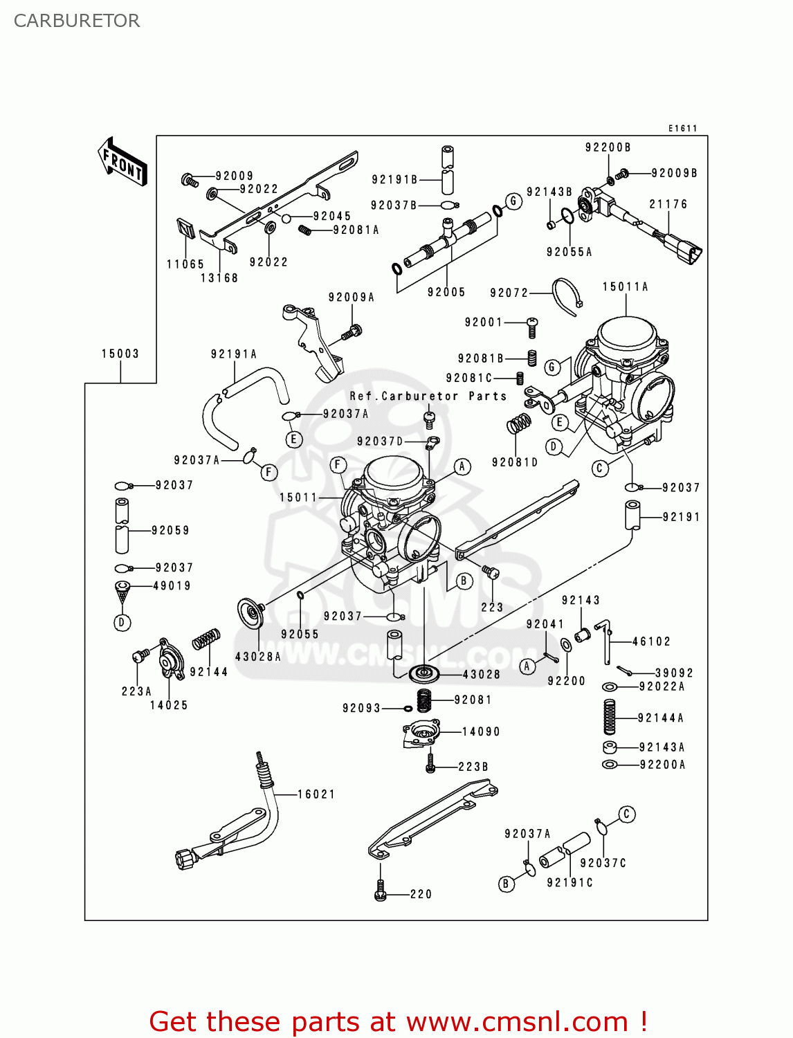 CARBURETOR EJ650A2 W650 2000 USA CALIFORNIA CANADA