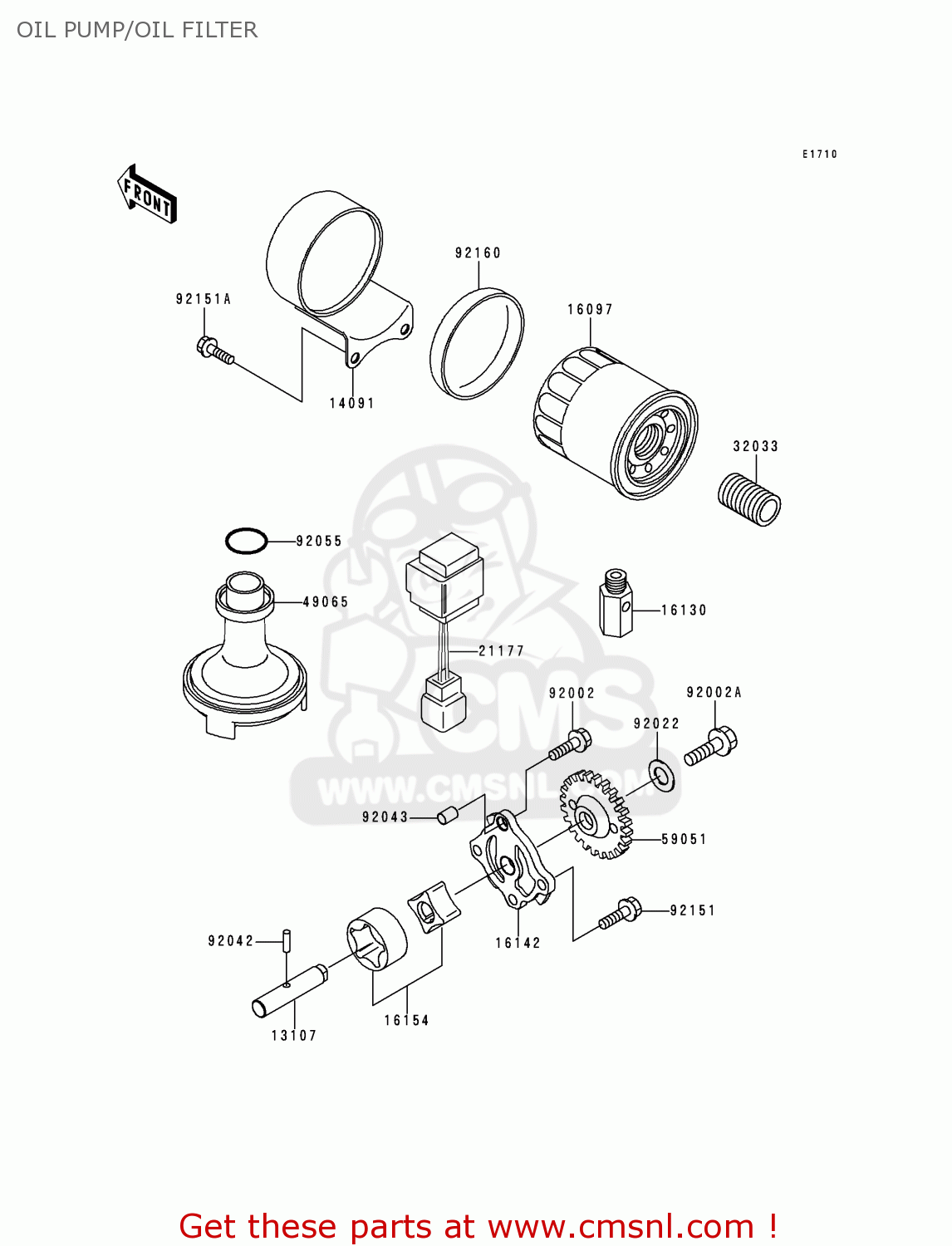 OIL PUMP/OIL FILTER EJ650A2 W650 2000 USA CALIFORNIA CANADA