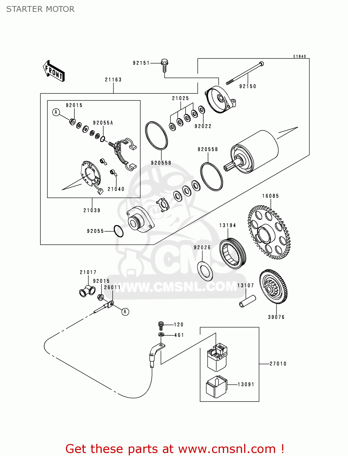 STARTER MOTOR EJ650A2 W650 2000 USA CALIFORNIA CANADA
