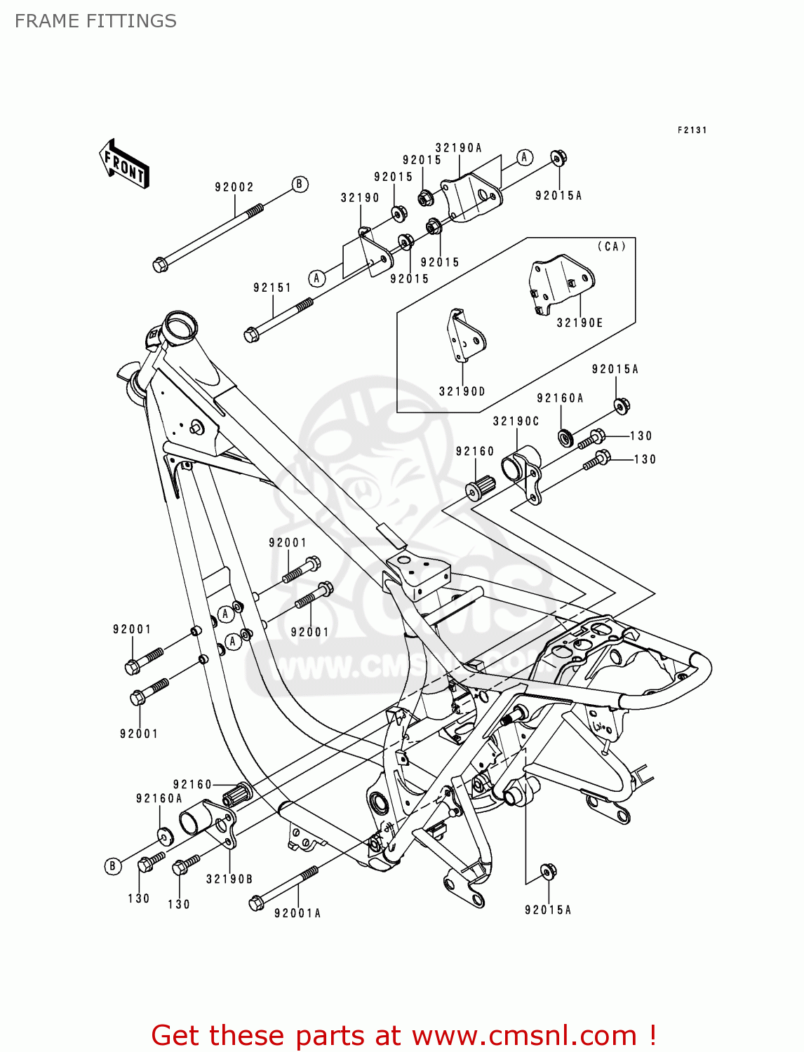 FRAME FITTINGS EJ650A2 W650 2000 USA CALIFORNIA CANADA
