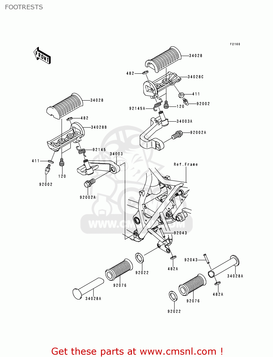 FOOTRESTS EJ650A2 W650 2000 USA CALIFORNIA CANADA