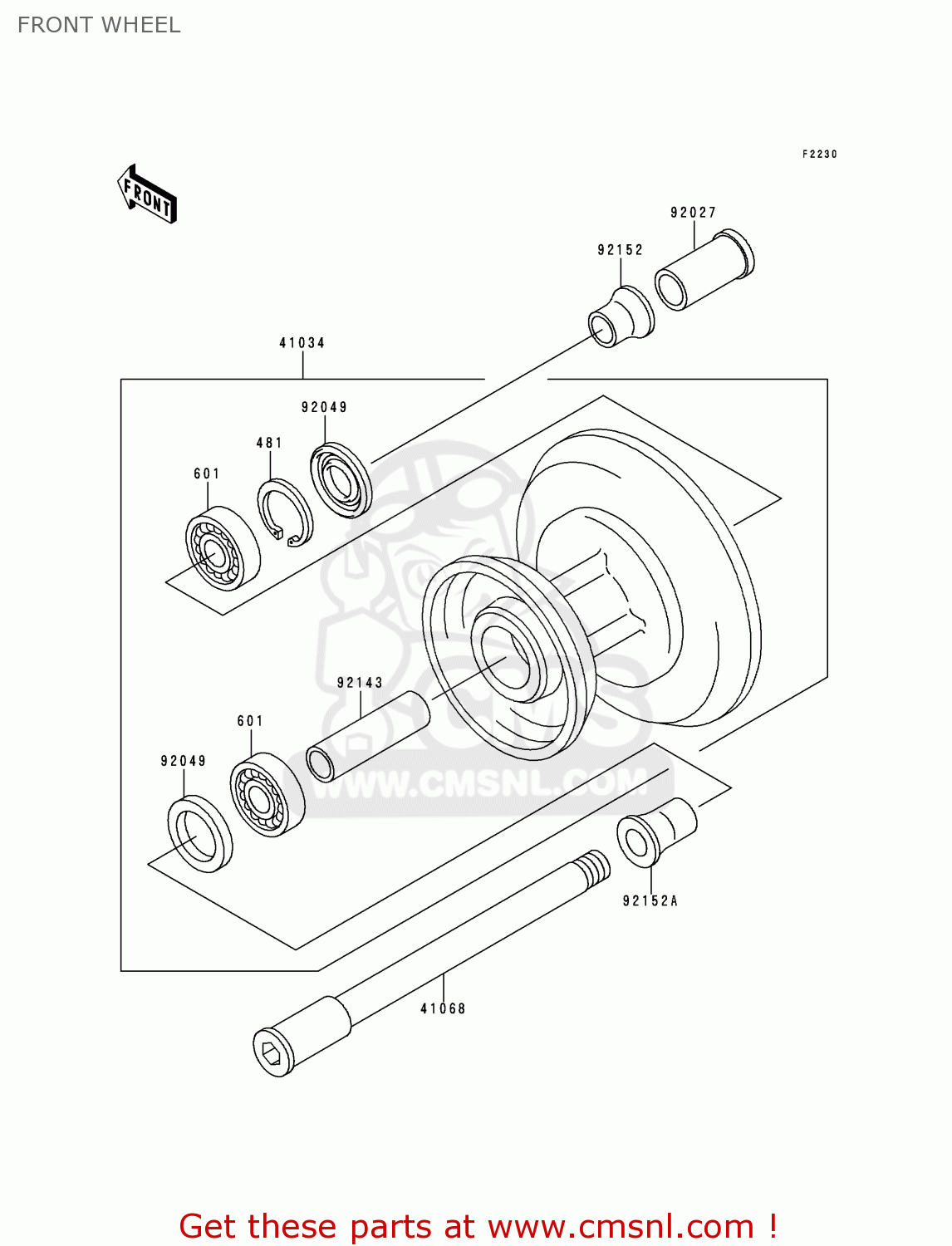 FRONT WHEEL EJ650A2 W650 2000 USA CALIFORNIA CANADA