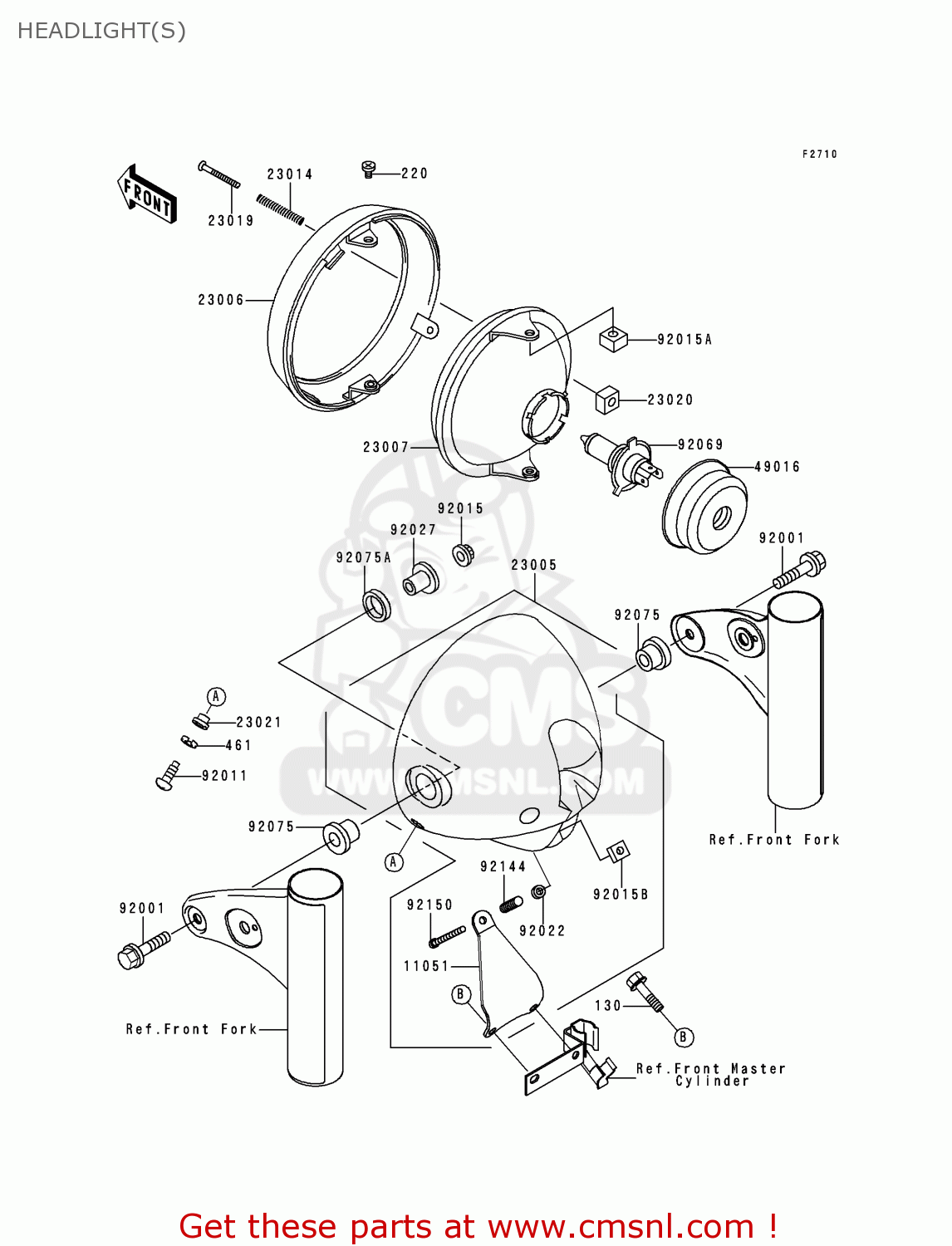 HEADLIGHT(S) EJ650A2 W650 2000 USA CALIFORNIA CANADA