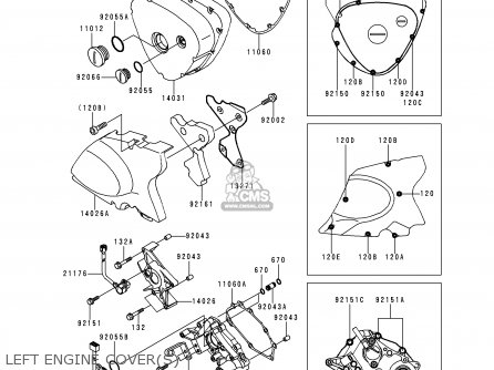 LEFT ENGINE COVER(S) - EJ650A2 W650 2000 USA CALIFORNIA CANADA