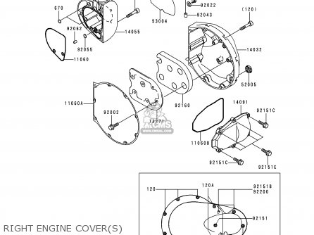 RIGHT ENGINE COVER(S) - EJ650A2 W650 2000 USA CALIFORNIA CANADA