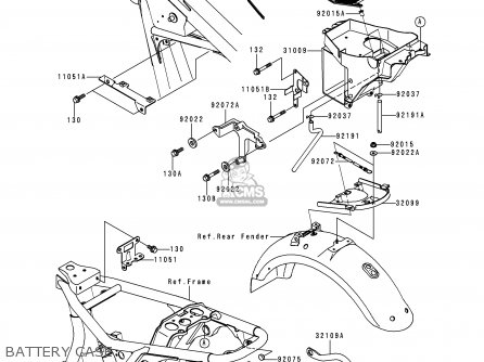 BATTERY CASE - EJ650A2 W650 2000 USA CALIFORNIA CANADA