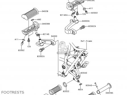 FOOTRESTS - EJ650A2 W650 2000 USA CALIFORNIA CANADA
