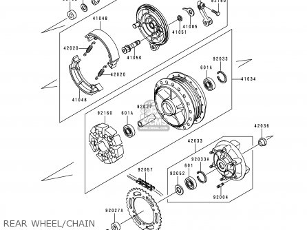 REAR WHEEL/CHAIN - EJ650A2 W650 2000 USA CALIFORNIA CANADA