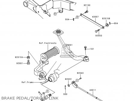 BRAKE PEDAL/TORQUE LINK - EJ650A2 W650 2000 USA CALIFORNIA CANADA