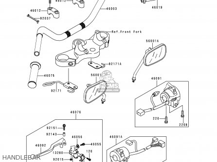 HANDLEBAR - EJ650A2 W650 2000 USA CALIFORNIA CANADA