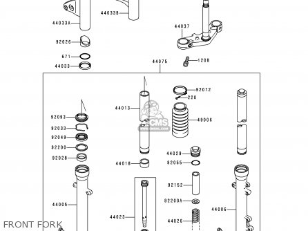 FRONT FORK - EJ650A2 W650 2000 USA CALIFORNIA CANADA