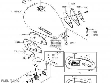FUEL TANK - EJ650A2 W650 2000 USA CALIFORNIA CANADA