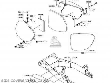 SIDE COVERS/CHAIN COVER - EJ650A2 W650 2000 USA CALIFORNIA CANADA