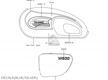 DECALS(BLUE/SILVER) - EJ650A2 W650 2000 USA CALIFORNIA CANADA