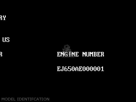 MODEL IDENTIFCATION - EJ650A2 W650 2000 USA CALIFORNIA CANADA