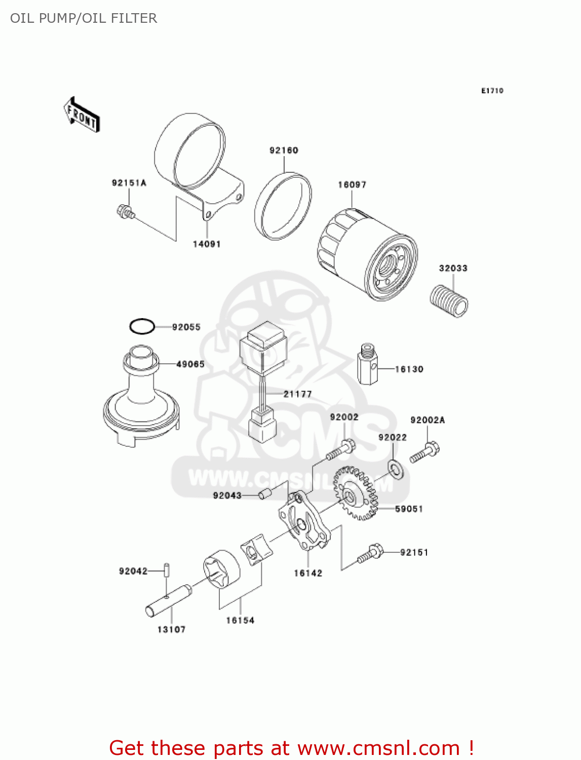 OIL PUMP/OIL FILTER EJ650A3 W650 2001 USA CALIFORNIA CANADA
