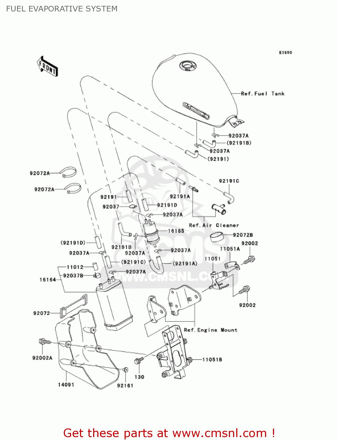 FUEL EVAPORATIVE SYSTEM EJ650A3 W650 2001 USA CALIFORNIA CANADA