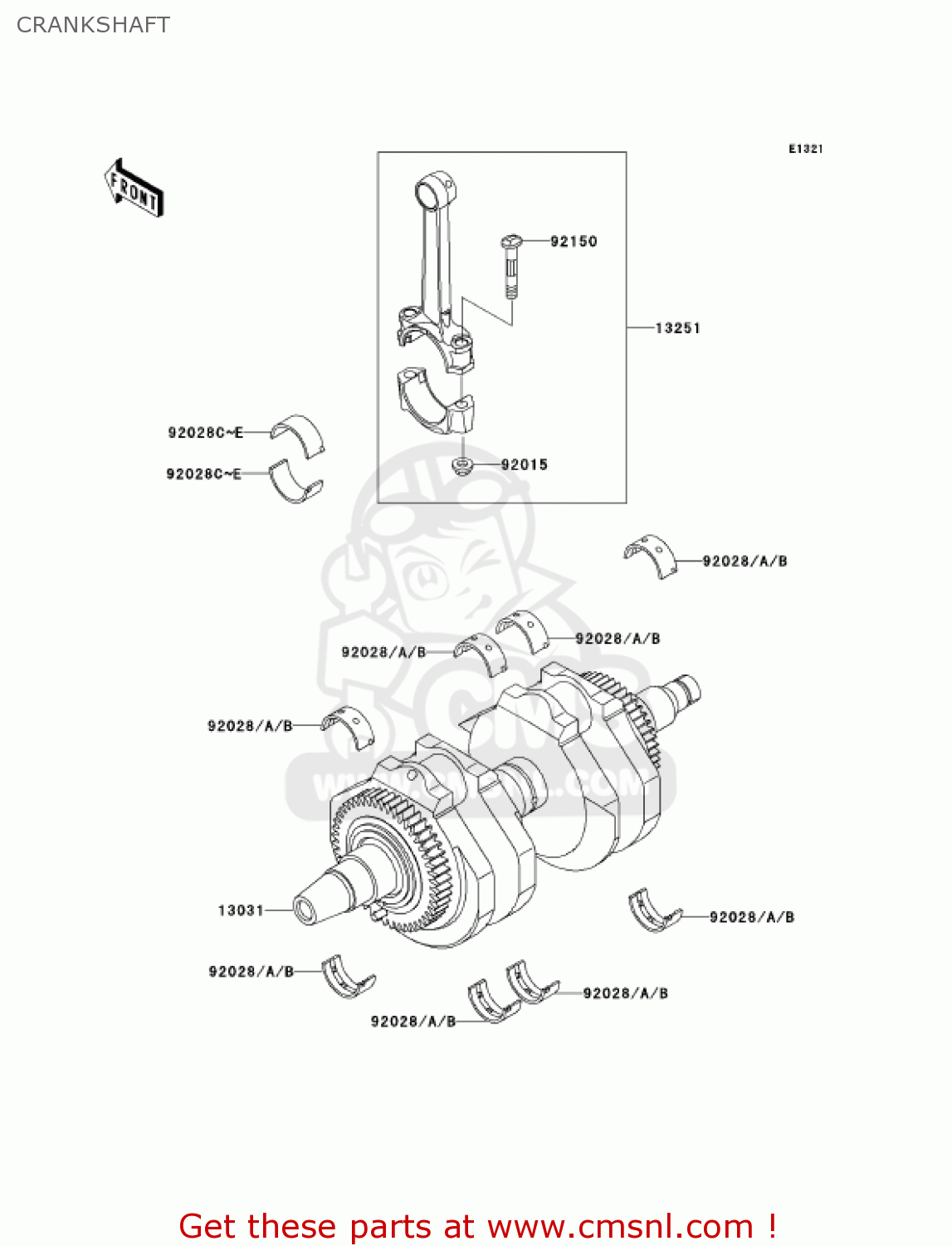 CRANKSHAFT EJ650A3 W650 2001 USA CALIFORNIA CANADA