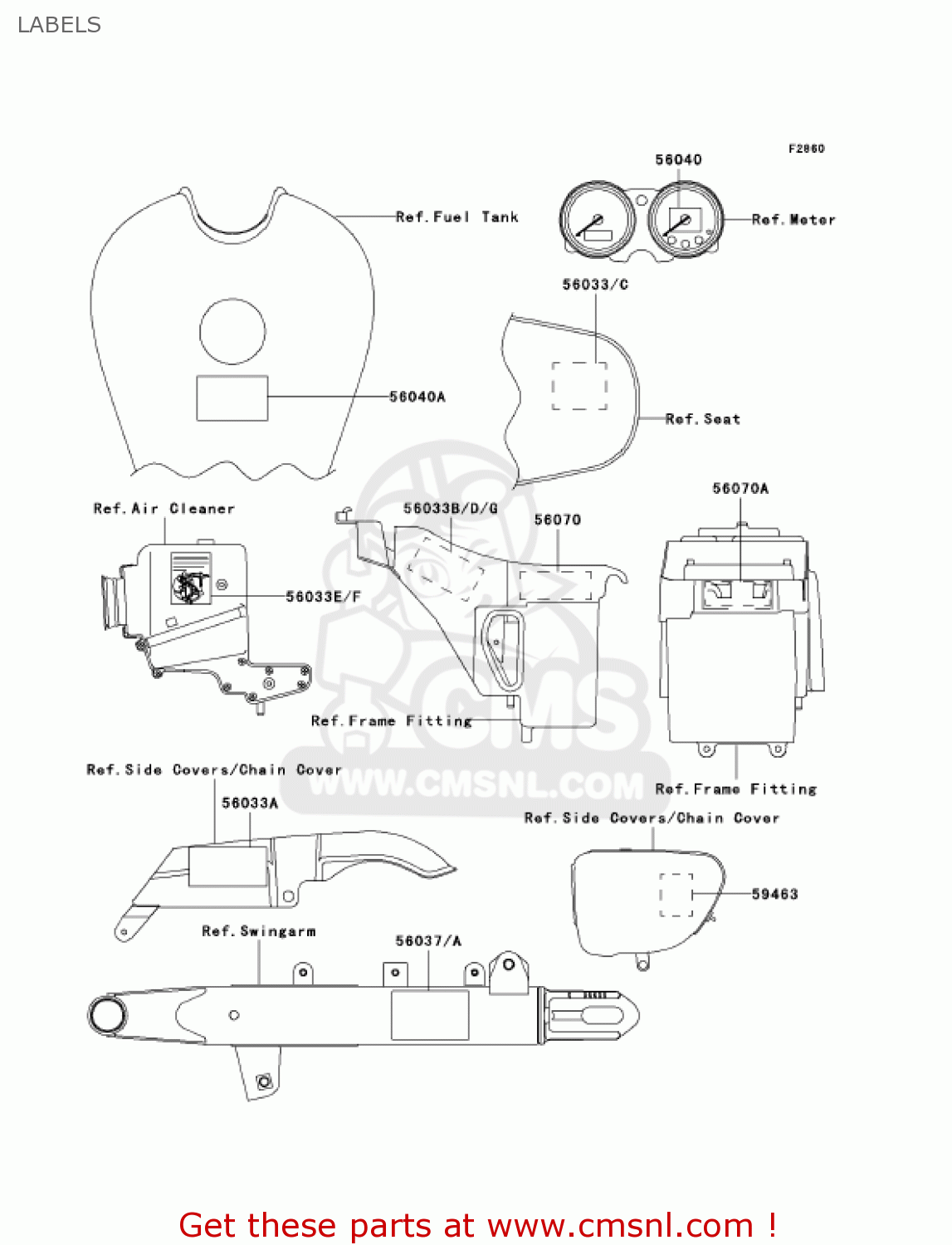 LABELS EJ650A3 W650 2001 USA CALIFORNIA CANADA
