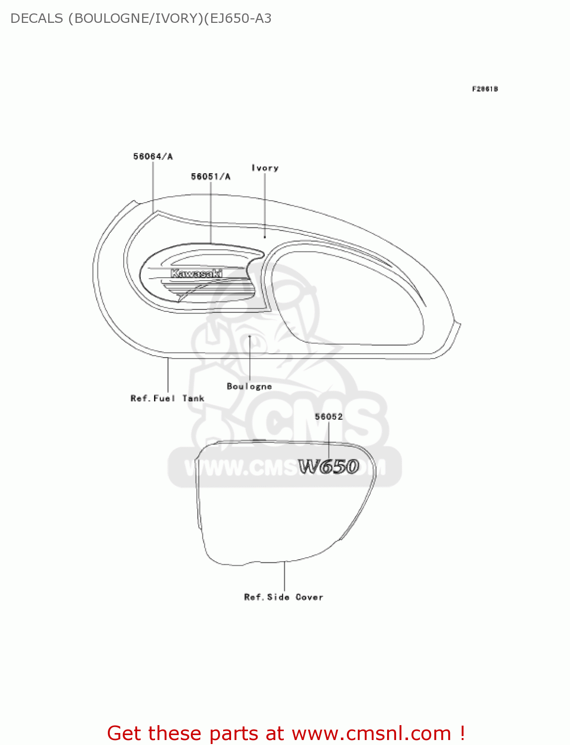 DECALS (BOULOGNE/IVORY)(EJ650-A3 EJ650A3 W650 2001 USA CALIFORNIA CANADA