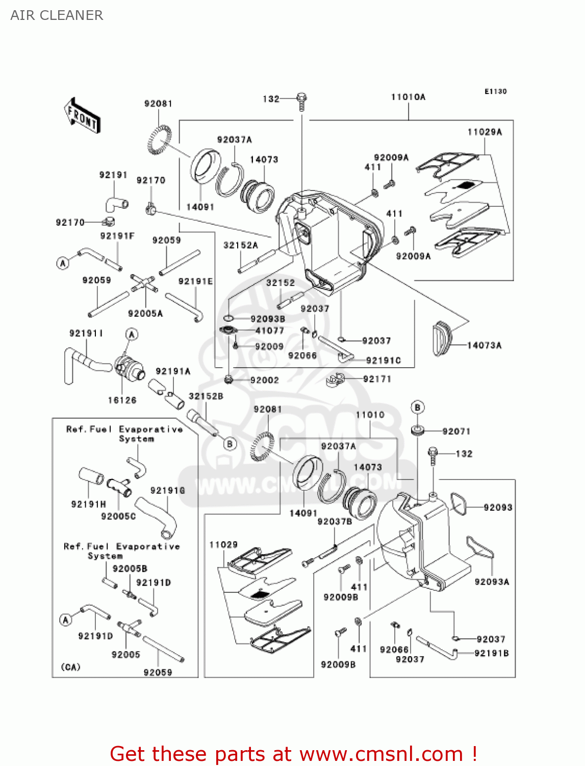 AIR CLEANER EJ650A3 W650 2001 USA CALIFORNIA CANADA